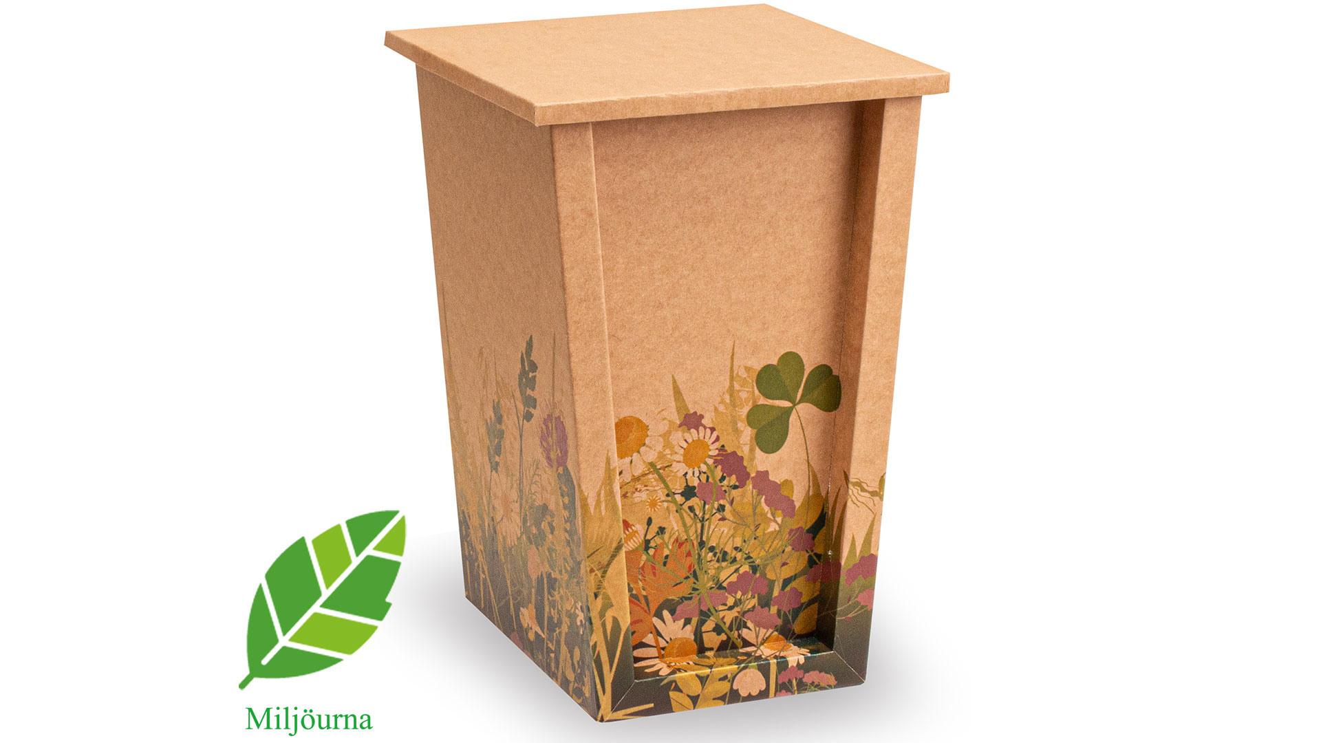 Bild av Urna Orbit, brun med blomstermotiv